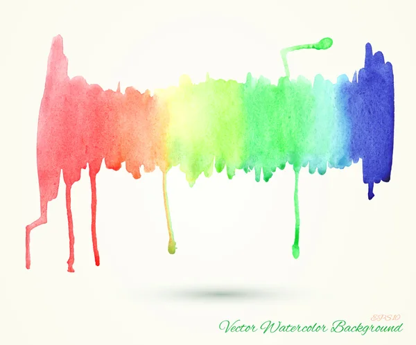 Abstrakte Vektor Aquarell Banner. Regenbogenfarben verschwimmen — Stockvektor