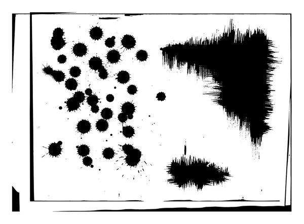 抽象的なベクトル インクの手描きの汚れと図形のセット. — ストックベクタ