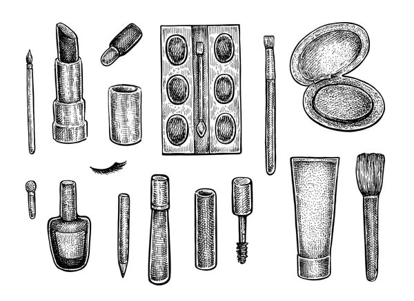 Sammlung von Make-up-Behandlungsobjekten — Stockvektor