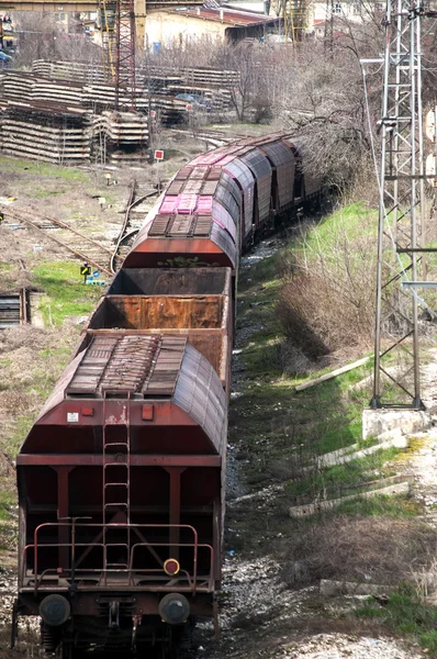 Cargo wagons on railroad — Stock Photo, Image