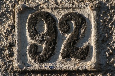 Eski retro t demir plaka numarası 92