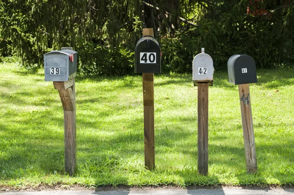 Buzones metálicos americanos al aire libre — Foto de Stock