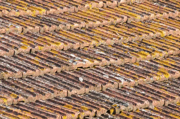 Azulejos erosionados del techo de la casa — Foto de Stock