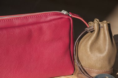 Renk deri çanta portre