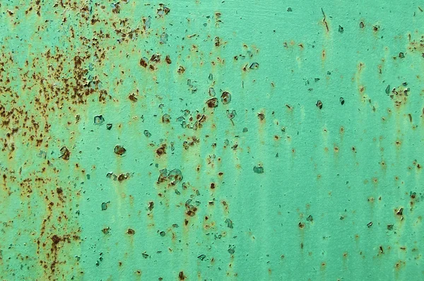 Superficie metálica grunge pintada verde — Foto de Stock