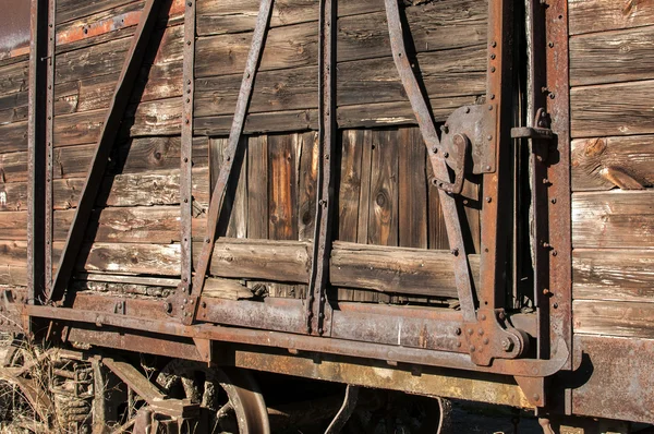 Staré retro dřevěný vůz closeup — Stock fotografie
