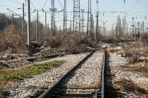 Železnice a energetická zařízení — Stock fotografie