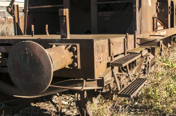 Demiryolu vagonu tamponlar portre — Stok fotoğraf