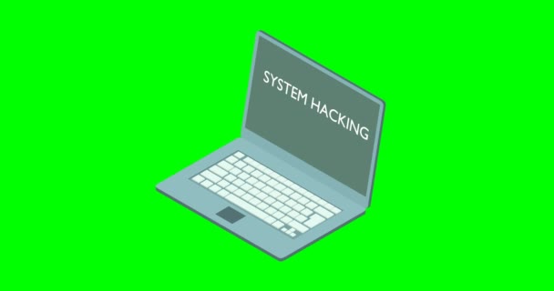 Las Manos Están Hackeando Portátil Isométrico Animación Hacker Que Está — Vídeos de Stock