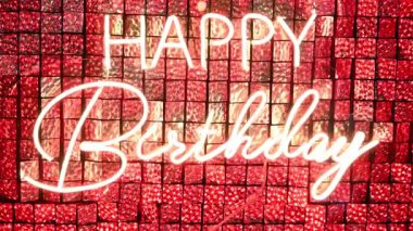 Mutlu yıllar Neon tabela tahtası, doğum günü dileği arkaplan, doğum günü tebrikleri