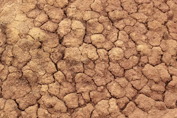 cracks in clay soil, dry surface of the earth. concept of soil damaged by technological processes