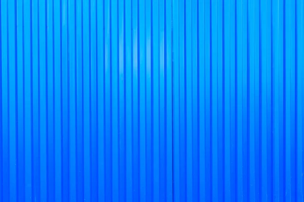 Blue Metal Fence Surface Corrugated Sheet Vertical Rows Metal Sheet — Stock Photo, Image