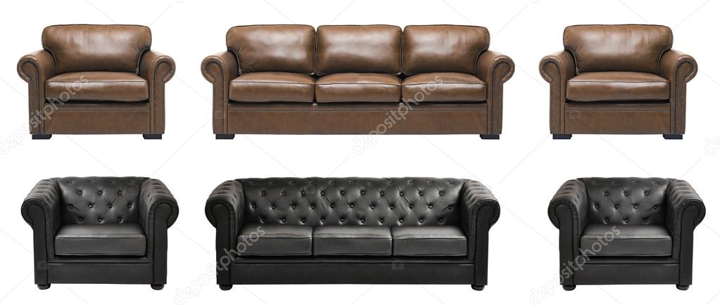 Leather Sofas With Armchairs Stock Photo By Ozaiachinn 81868838 Leather Sofas With Armchairs Stock, Luxury Leather Sofas And Chairs