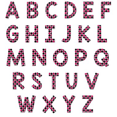 Pembe + Kahverengi PolkaDot Büyük harf ABC 'ler
