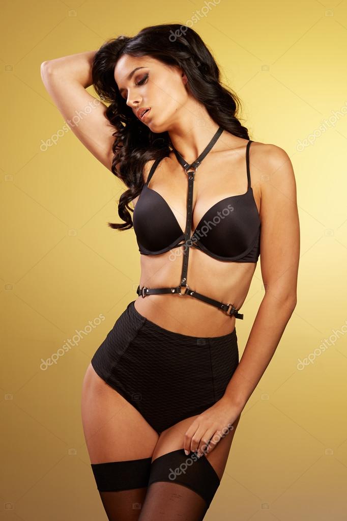 black lingerie outfit