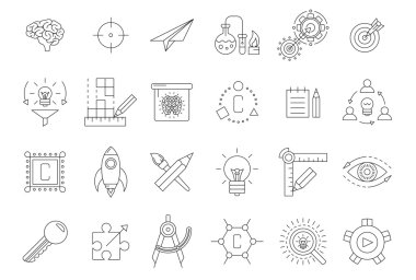 Vektör siyah mühendislik Icons set