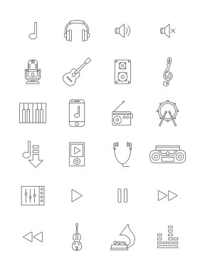 vektör siyah müzik simgeler kümesi