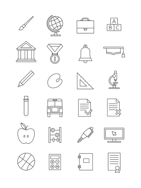 Vector zwarte onderwijs icons set — Stockvector