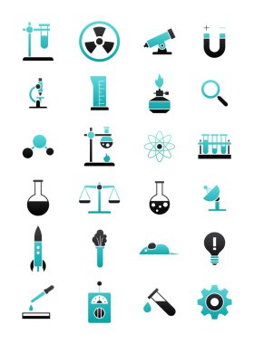 Turkuaz-siyah bilim Icons set