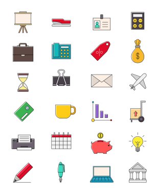 İş vektör simgeleri ayarlandı