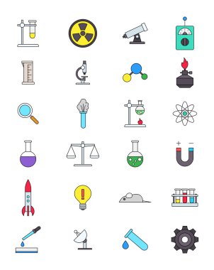 Renk bilim Icons set