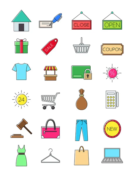 Conjunto de iconos de compras — Vector de stock