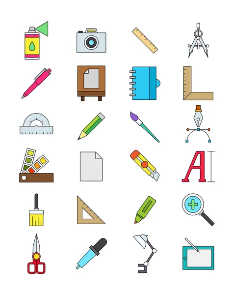 Conjunto de iconos de diseño de color — Vector de stock