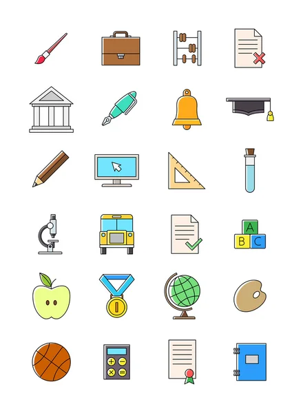 Conjunto de ícones escolares — Vetor de Stock