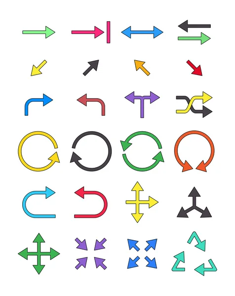 Colore frecce icone impostate — Vettoriale Stock