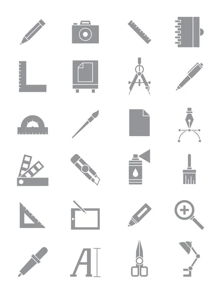 Gray design icons set — Stock Vector