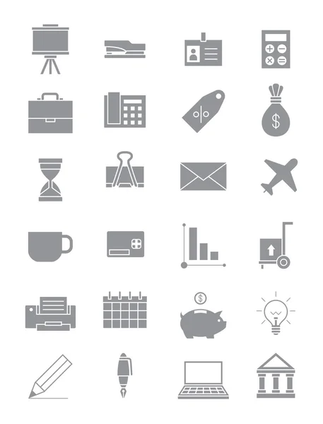 Set di icone business grigie — Vettoriale Stock