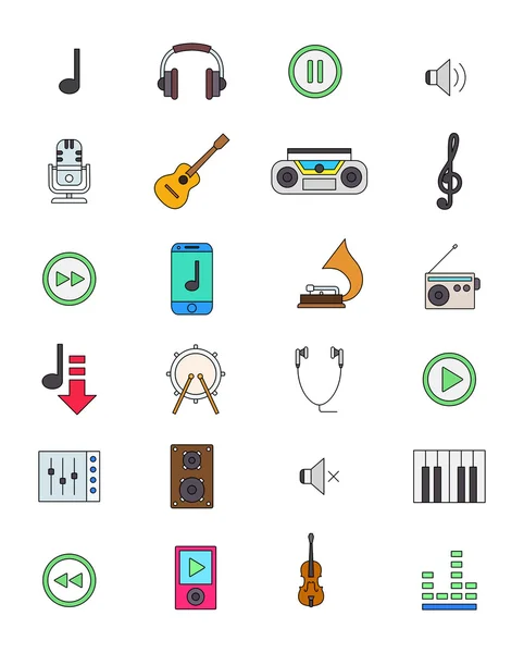 彩色音乐图标集 — 图库矢量图片