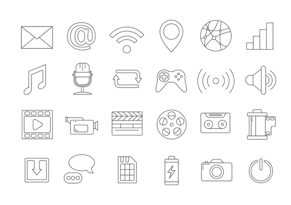 Media iconen set — Stockvector