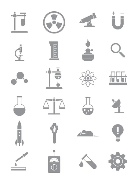 Grijze wetenschap icons set — Stockvector