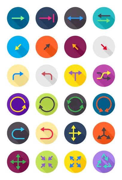 Kleur ronde pijlen icons set — Stockvector