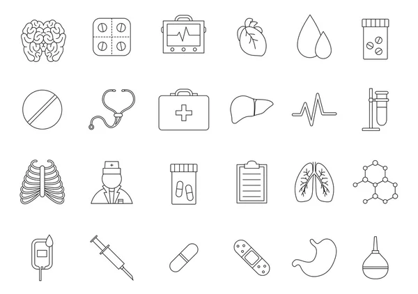 Medecine siyah Icons set — Stok Vektör