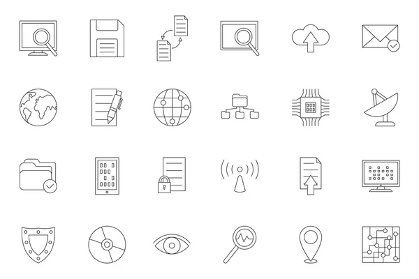 IT technology black icons set — Stock Vector