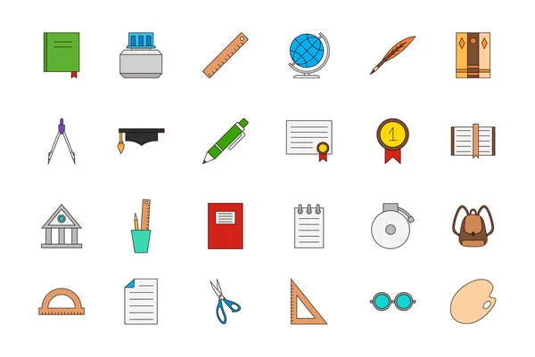 Éducation icônes colorées ensemble — Image vectorielle