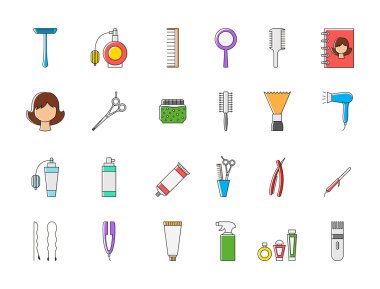 Berber renkli vektör simgeler kümesi