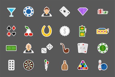 Şans oyunu vektör çıkartmaları kümesi