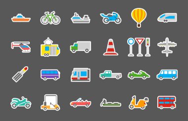 Taşıma vektör çıkartmaları kümesi