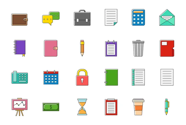 Ensemble d'icônes vectorielles colorées comptables — Image vectorielle