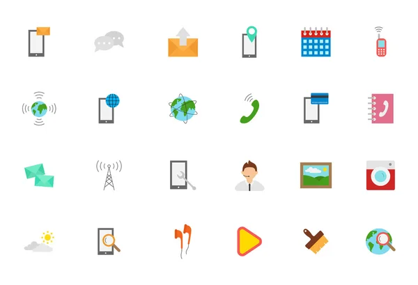 Mobile services vector icons set — Stock Vector