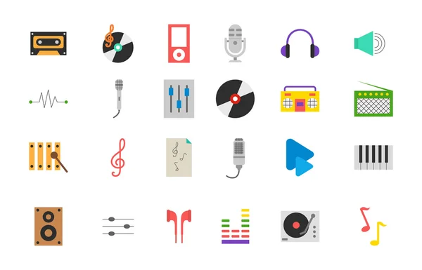 Conjunto de ícones vetoriais de música — Vetor de Stock