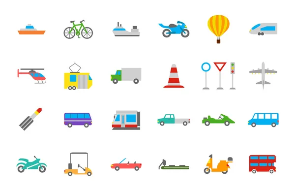 Set icone vettoriali di trasporto — Vettoriale Stock