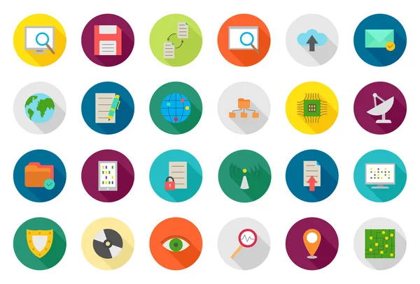 IT technology vector rouns icons set — Stock Vector