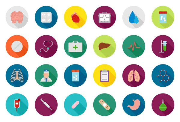 Medicine vector round icons set — Stock Vector