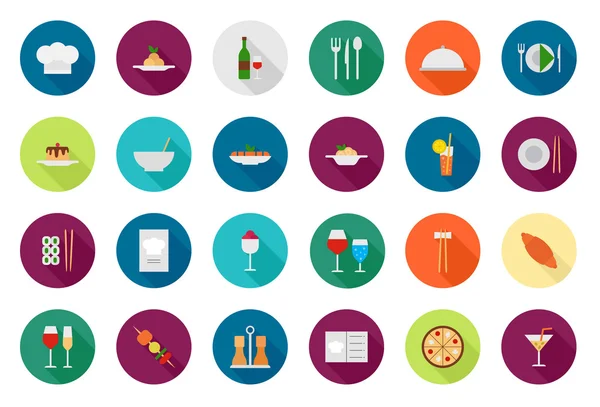 Restaurant food vector icons set — Stock Vector