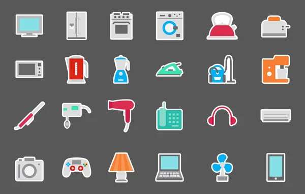 Appliances vector stickers set — Stock Vector