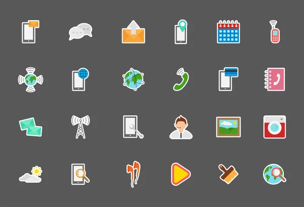 Mobiele diensten vector stickers set — Stockvector